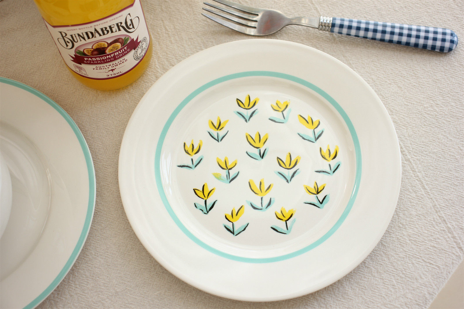 French INS Tulip Flower Ceramic Dessert Breakfast Plate Tulip Mug