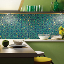 Mosaic tile glass blue bathroom Bathroom Western kitchen restaurant console background stickers fish pond safety non-slip