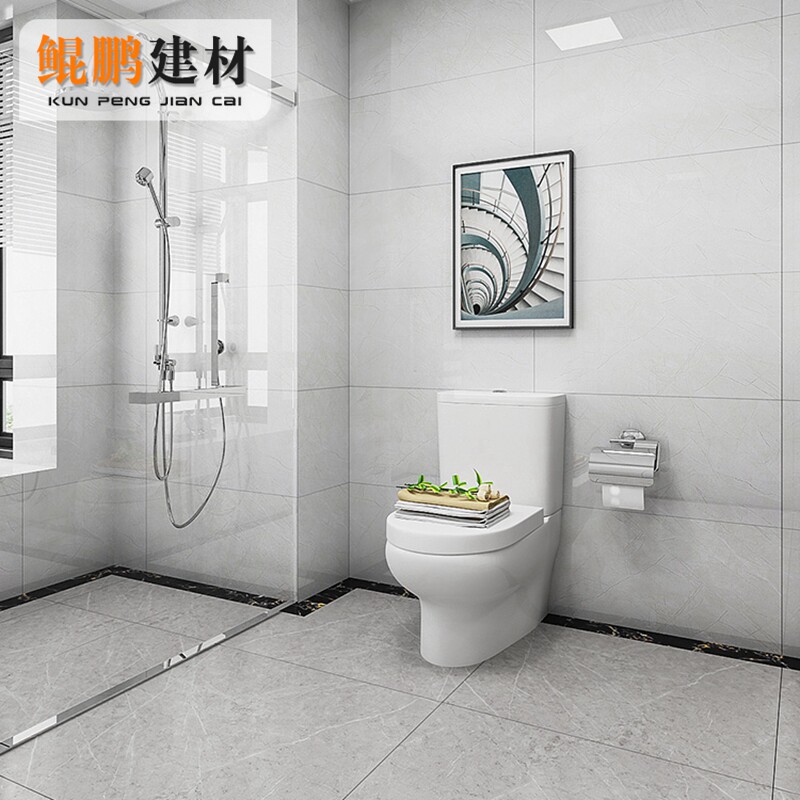 Deep light grey white yellow through body marble middle tile 400x800 wall brick living-room bathroom Kitchen Makeup room