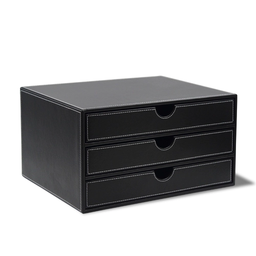 Business Creative Leather Desktop Horizontal Draw Draw Start File File File File Cabinet Cabinet Office Products