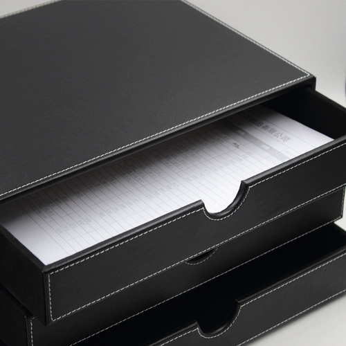 Business Creative Leather Desktop Horizontal Draw Draw Start File File File File Cabinet Cabinet Office Products