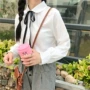 Xuân 2018 phiên bản mới của Hàn Quốc nhỏ xinh ngọt ngào thắt nơ ngọt ngào thắt nơ trắng tay nữ đáy dài tay kiểu áo sơ mi nữ