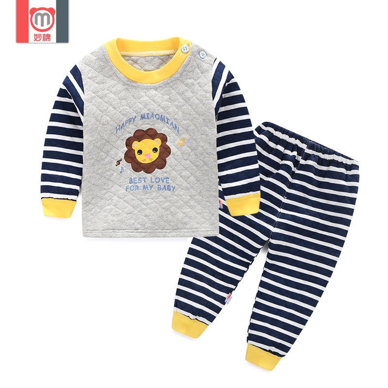 Baby lingerie suit Long sleeves Scout Autumn Winter Clothing Thickened Warm Men And Women Children Autumn Clothes Sanitary Pants Newborn