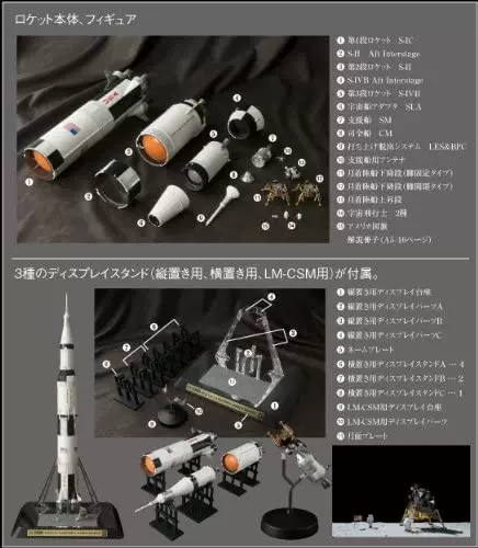 BANDAI Модульная ракета из сверхсплава Saturn V Apollo 11 собрано для 14 лет и старше