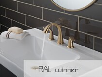 DELTA Deja double handle triple hole Lahara split face basin tap 3538-MPU-DST