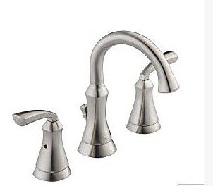 DELTA Deya Double Handle Three Holes Mandara Series Two Piece 8 Inch Basin Faucet 35962LF-SS