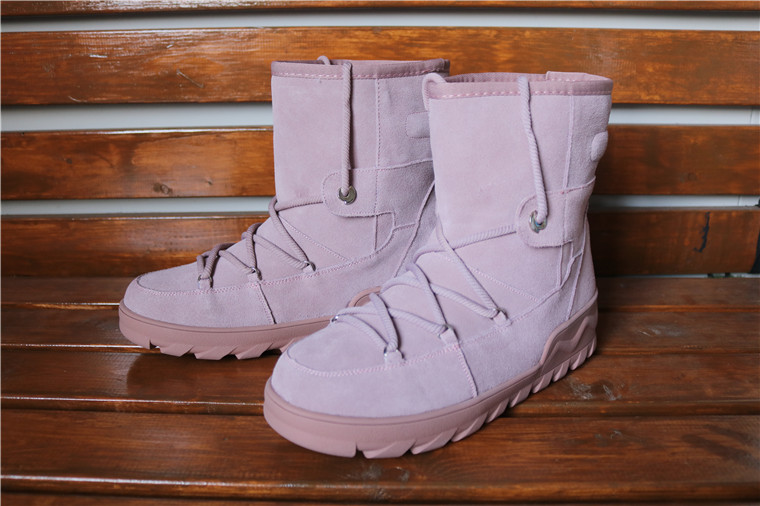 Foreign trade original single couple models tall snow boots autumn and winter plus velvet warm casual shoes leather wear-resistant outdoor shoes