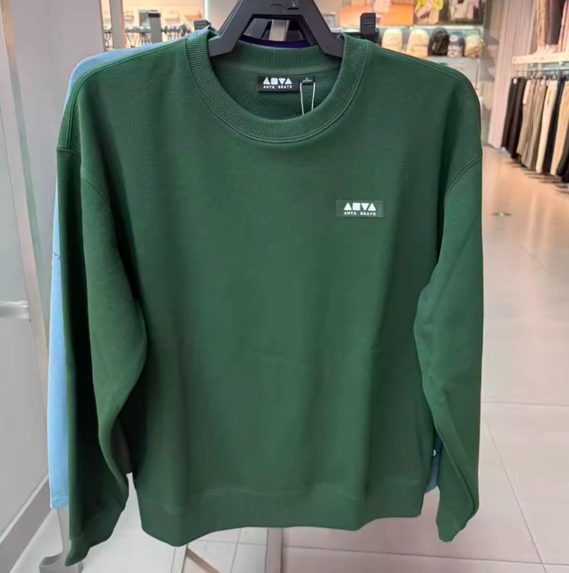 Anta Sweatshirt Men's 2025 Winter New Style Fleece-Lined Warm American-Style Loose Round-Neck Knitted Top 172548702N