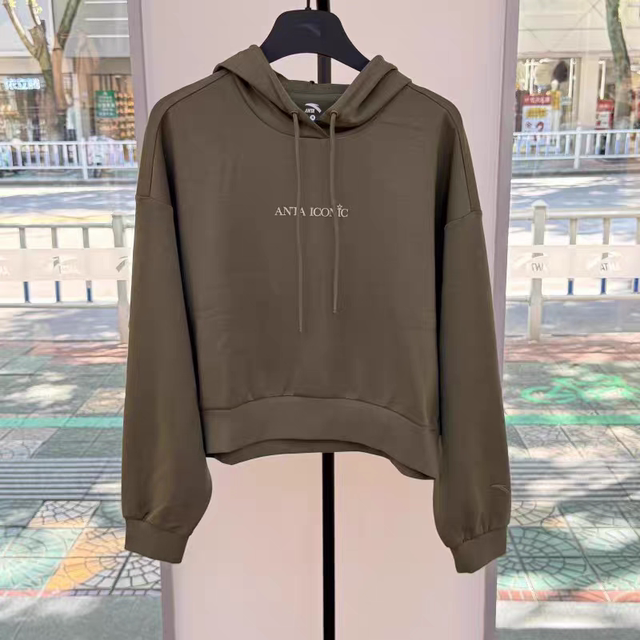 Anta Hooded Sweatshirt Women's 2025 Autumn and Winter New Style Loose Casual Style Pullover Long-Sleeved Top 162538709