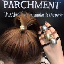 South Korea East Gate hair accessories Joker metal round ball hair rope Hairband adult double-layer knotted ball head rope