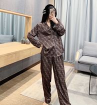 High end Ice Silk pajamas women 2021 autumn new long sleeve trousers silk lovers home clothing Tide brand mens suit
