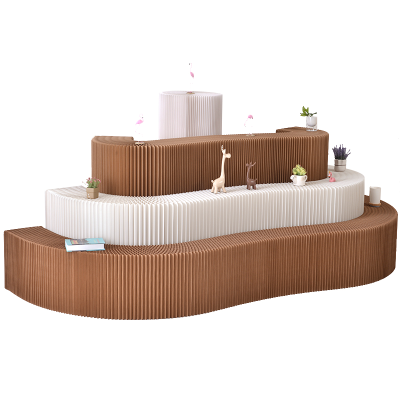 Paper exquisite creative display table Telescopic folding shelf shelf Multi-layer floor-to-ceiling display rack High and low display rack customization