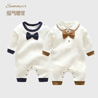 Новорожденный ребенок Onesie и осенний стиль 0-1-летние мальчики весенняя одежда полнолуние 100 дней одежды 0-6 месяцев прогулка одежда