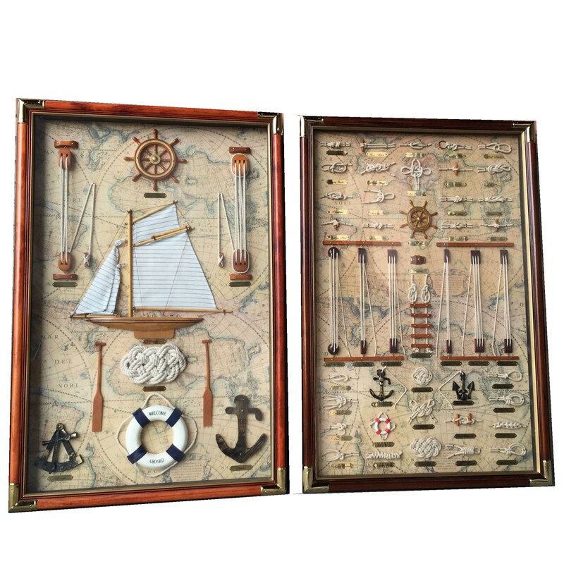 Home Wall Decoration Marine Graphic Sailor Tie Frame Decoration Living Room Sofa Background Wall Decoration Painting Marine Gift