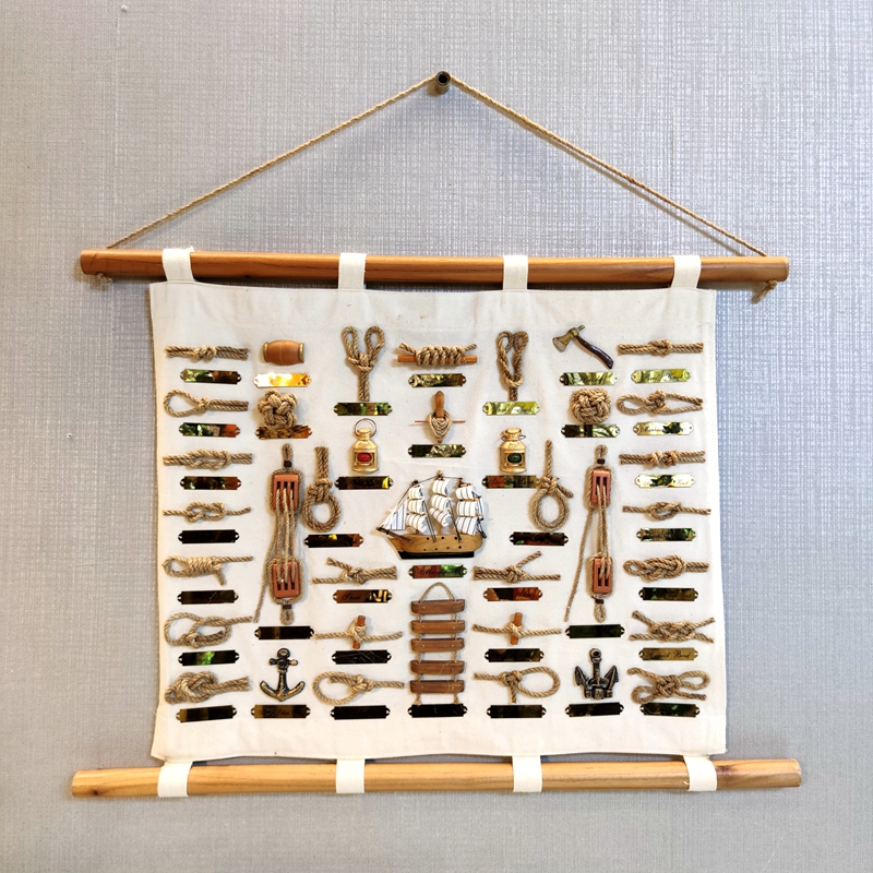 European-Style Nautical Hemp Rope Sailor Knot Three-Dimensional Wall Decoration Canvas Hanging Painting Living Room Decorative Wall Art Wall Ornaments