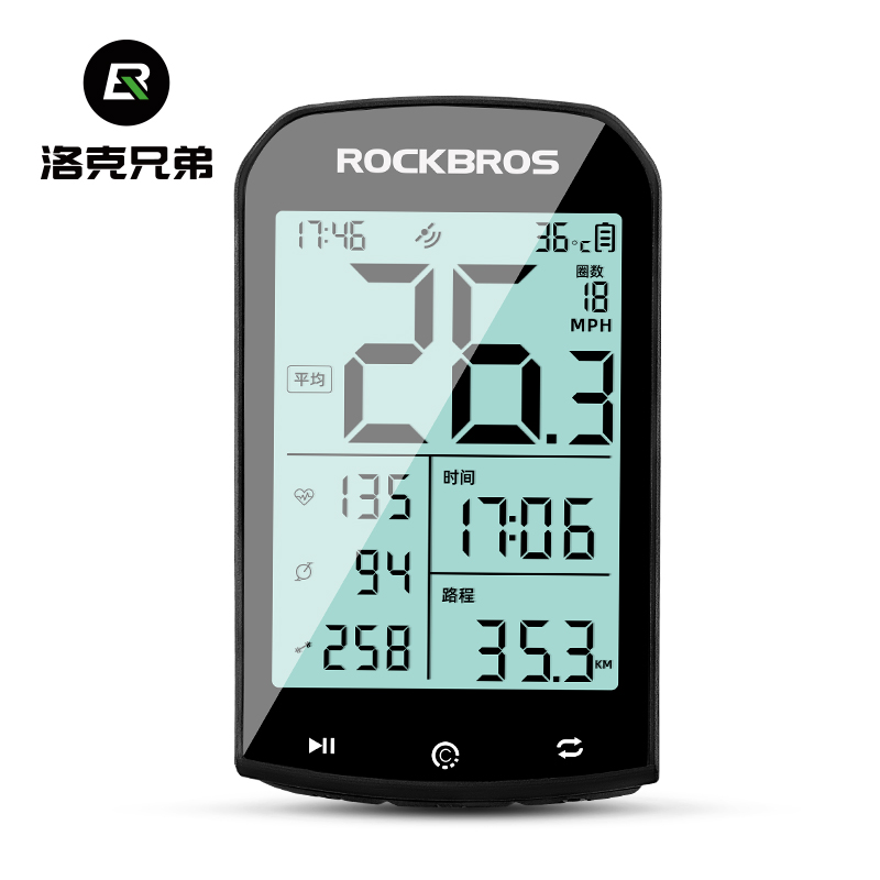 Rock Brothers 自転車コンピュータ GPS ワイヤレスマウンテンロードバイクの走行速度測定と走行距離計のケイデンスを測位