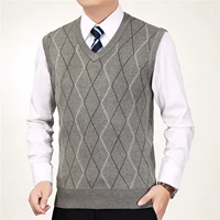 Áo len nam vest vest mùa thu và mùa đông mới trung niên nam cộng với phiên bản áo len bố cổ áo len áo vest nam hàn quốc trẻ trung