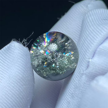 Natural crystal green ghost rainbow light vision round beads 11mm diy jewelry multi-treasure string ring necklace pendant