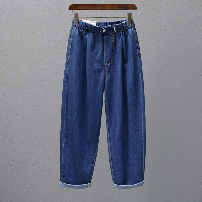 2022 Summer loose and tight skinny jeans for women, European style loose straight-leg pants, trendy and slimming, versatile Harem pants pic 2