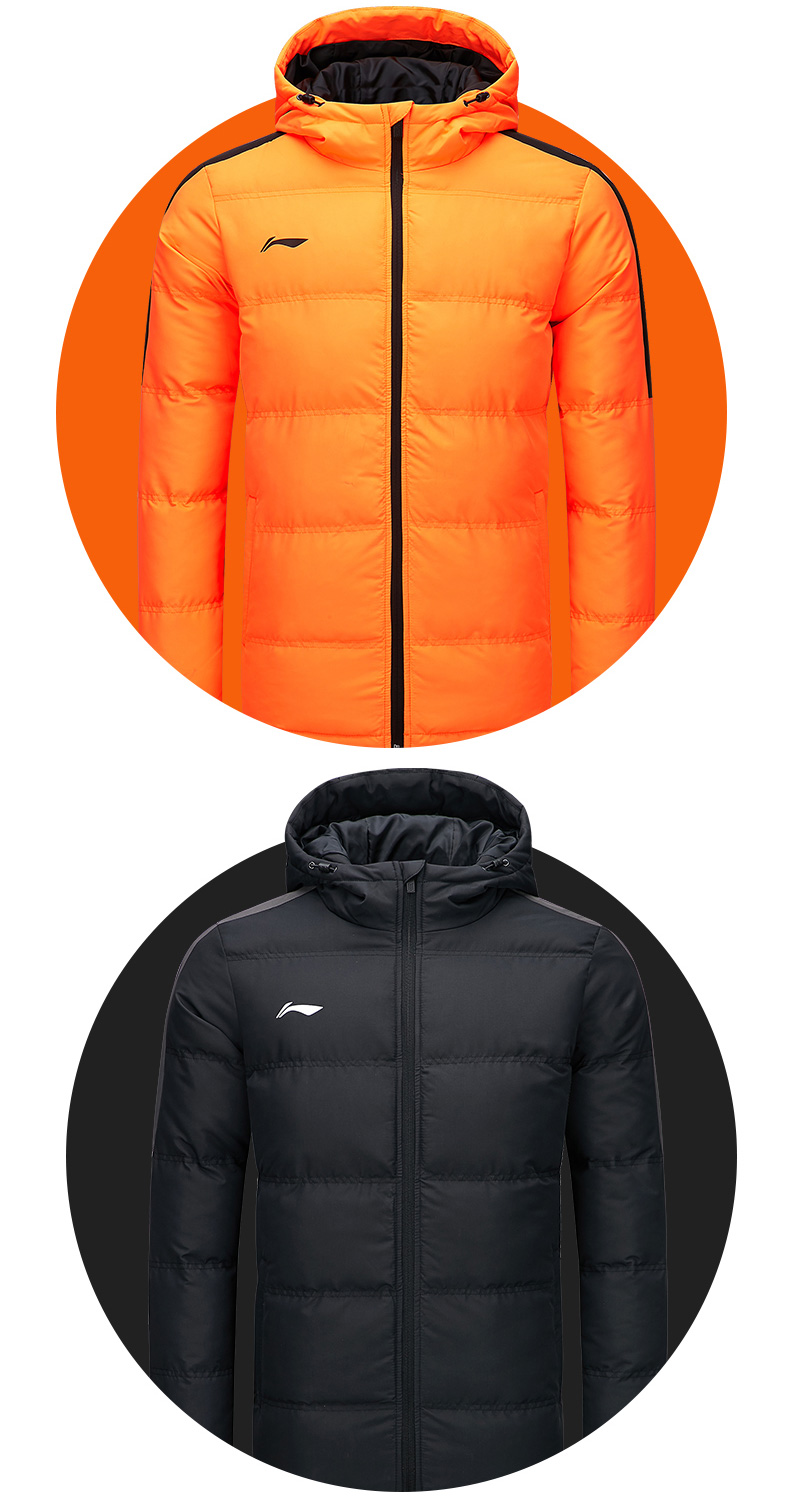 Li Ning cotton phù hợp với nam 2018 áo mới đào tạo áo khoác thể thao đoạn ngắn ấm áp cotton giản dị áo khoác trùm đầu mùa đông áo phao lông vũ nữ