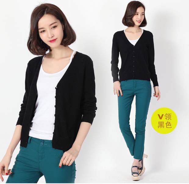 Đặc biệt cung cấp giải phóng mặt bằng mùa xuân và mùa hè mới nữ điều hòa cardigan áo dài tay màu rắn áo len mỏng 2018 đan áo cỡ lớn áo len cổ lọ nữ form rộng
