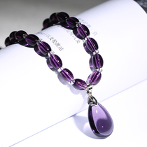 Amethyst necklace womens crystal fashion personality good-looking gift mother birthday gift to send wealth evil transport