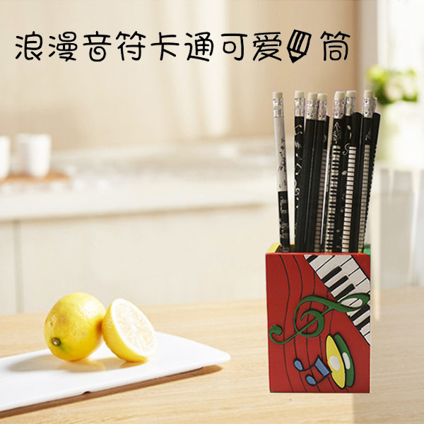 Pen holder Creative fashion pen holder Music note gift Piano staff pen holder Handmade hand painting pen holder