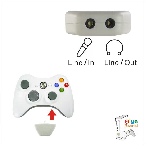 3.5mm Jack Mic Headset Earphone Converter Adapter For Xbox 360 Live