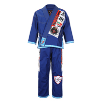 Spot BLITZ (Lightning) classic white blue and black BJJ Brazilian jiu-jitsu road suit childrens SF