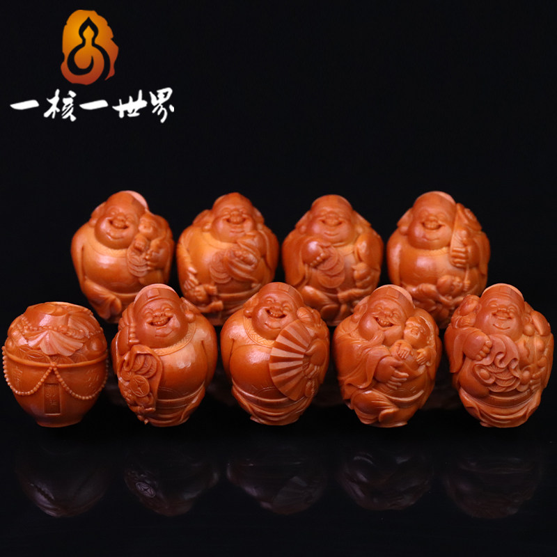 A Nuclear One World Olive Nuclear Sculpture Hand-string Tang Ming Adds To The Work Child Financial God Hand Strings