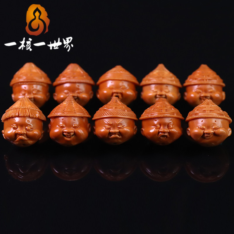 One nuclear one world olive stone carving bracelet pure hand-carved childlike old oil nuclear Su Gong