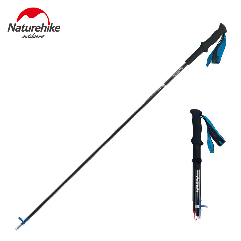 NH Norwegian Passenger Folding Fold 4 Festival Inner Lock Carbon Climbing Stick Four Festivals Ultralight Carbon Fiber Walking Stick Outdoor Climbing Cane