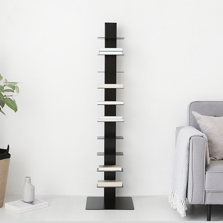 Living Room Household Steel Invisible Small Bookshelf Floor-Standing Kidsren's Simple Iron Narrow Bookcase Personalized Creative Storage Rack