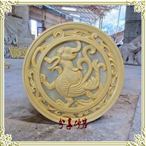Artificial sandstone round sculpture sandstone relief wall wall decoration town house feng shui pendant hollow dragon sandstone Roman column