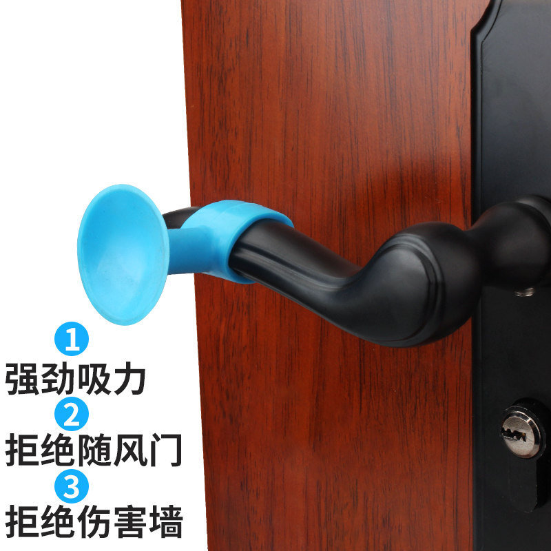 Medium size blue door collision cushion green silicone door collision shield rubber plastic suction mute buckle suction ceiling plate