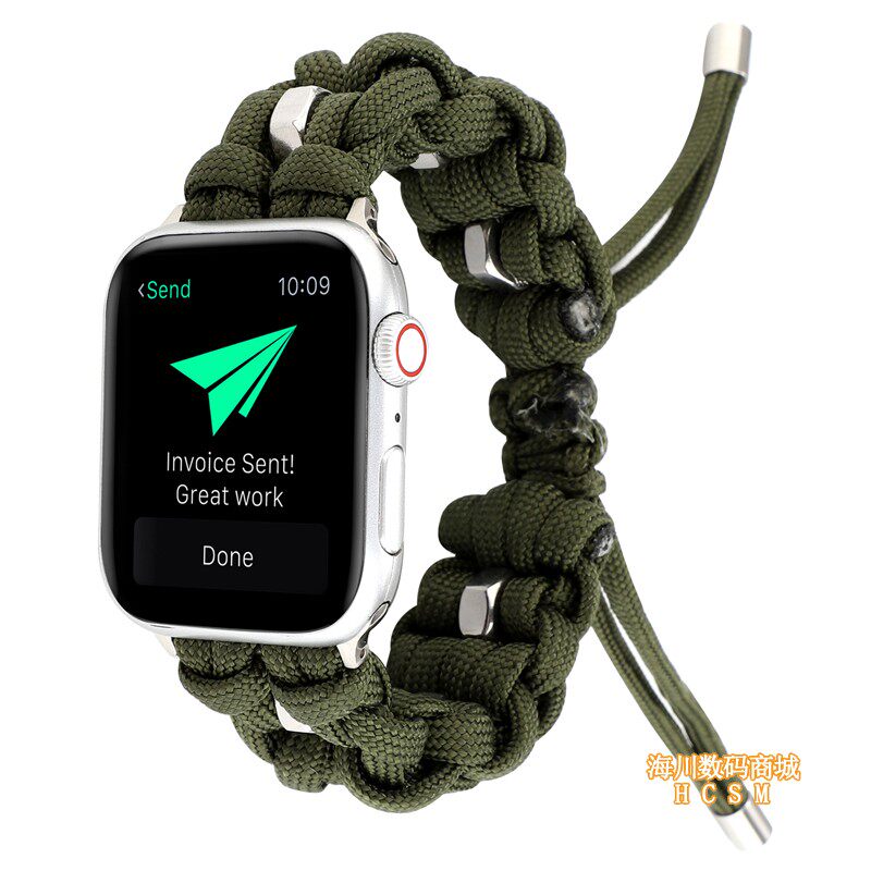 Applicable apple watches 7 generation nylon umbrella rope watches with Watch45 Sport wrist iWatch123 personality 6SE tide