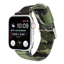 Applicable Apple Watch 7th generation canvas nylon strap iWatch456SE camouflage sports breathable 23 personality men and women