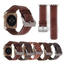Applicable Apple Watch7 watch 6 generations of genuine leather sports watchband iWatch12345 retro business casual wristband
