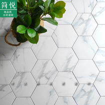 Jazz white hexagonal tiles Nordic hexagonal floor tiles kitchen wall tiles toilet imitation marble tiles