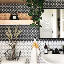 White button Mosaic restaurant ins small ball background wall Nordic kitchen wall tile bathroom tile