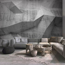 Cement wallpaper 3D three-dimensional retro creative industrial wind gray living room haircut clothing store restaurant background wall wallpaper