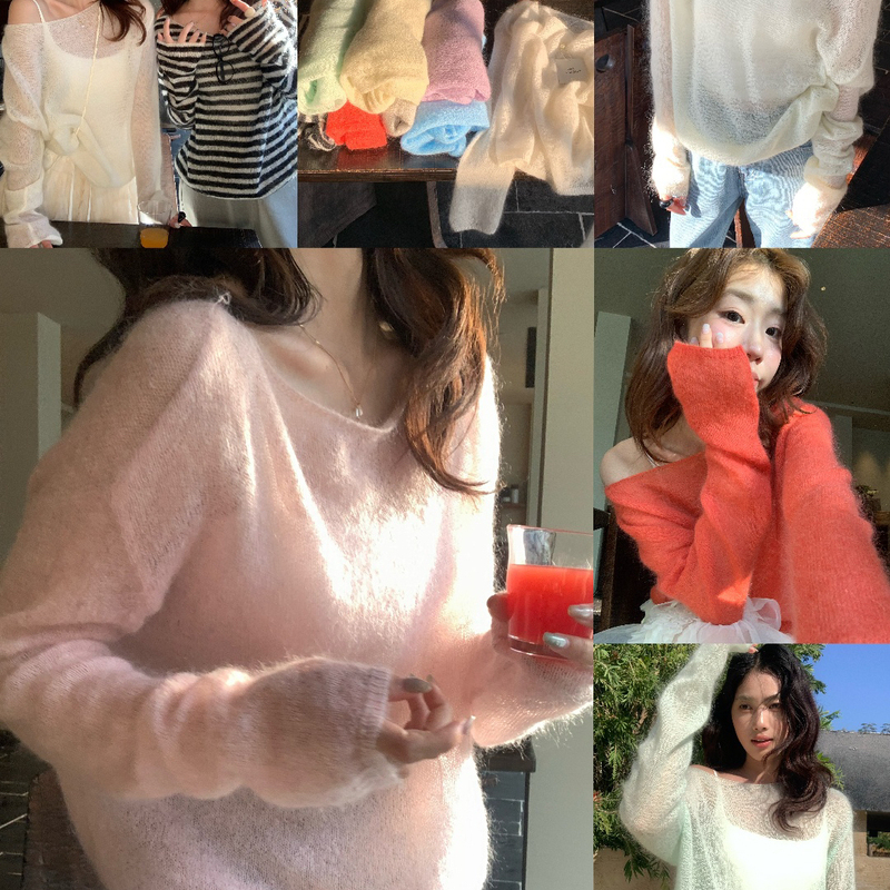 Clearance Sale, No Returns or Exchanges! Lemon Green Tea - Gentle Essential ~ Simple, Soft, Round-Neck, Loose Knit Sweater, Wool 322