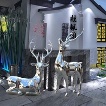 Glass GRP Plated Deer Plum Blossom Deer Pendulum emulated mirror Stainless Steel Deer Animal Sculpture Sales of Decorative Pendulum