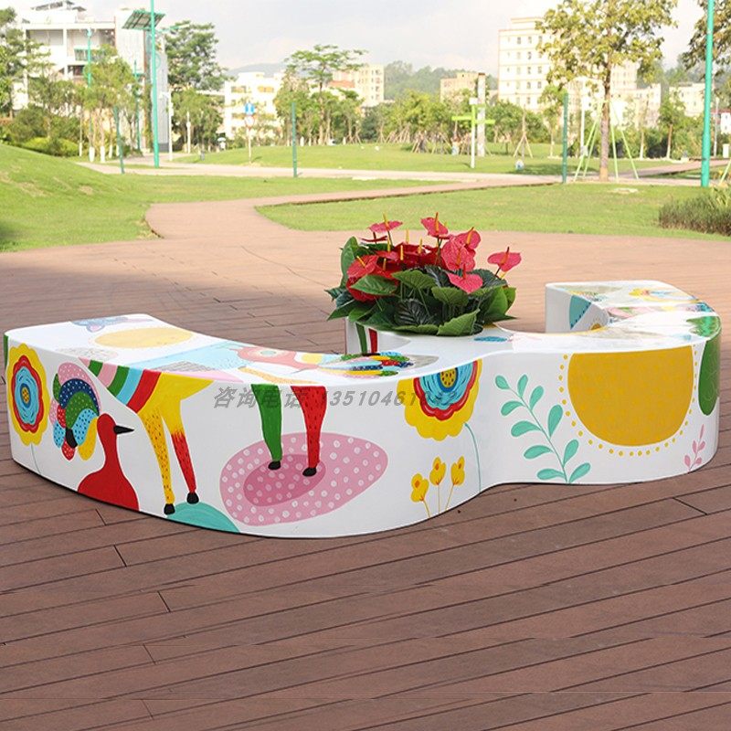 Glass Fiber Casual Chair Creative Flower Pot Chair Outdoor Landscape Mall Beauty Chen Multiman Bench Rest Chair