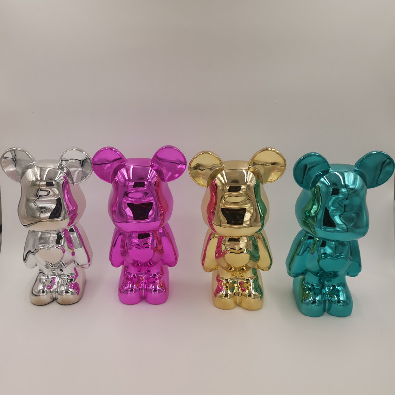 Electroplating Violent Bear Hotel Model Room Light Luxury Soft Decoration Doll Resin Ornament FRP Cartoon Sculpture