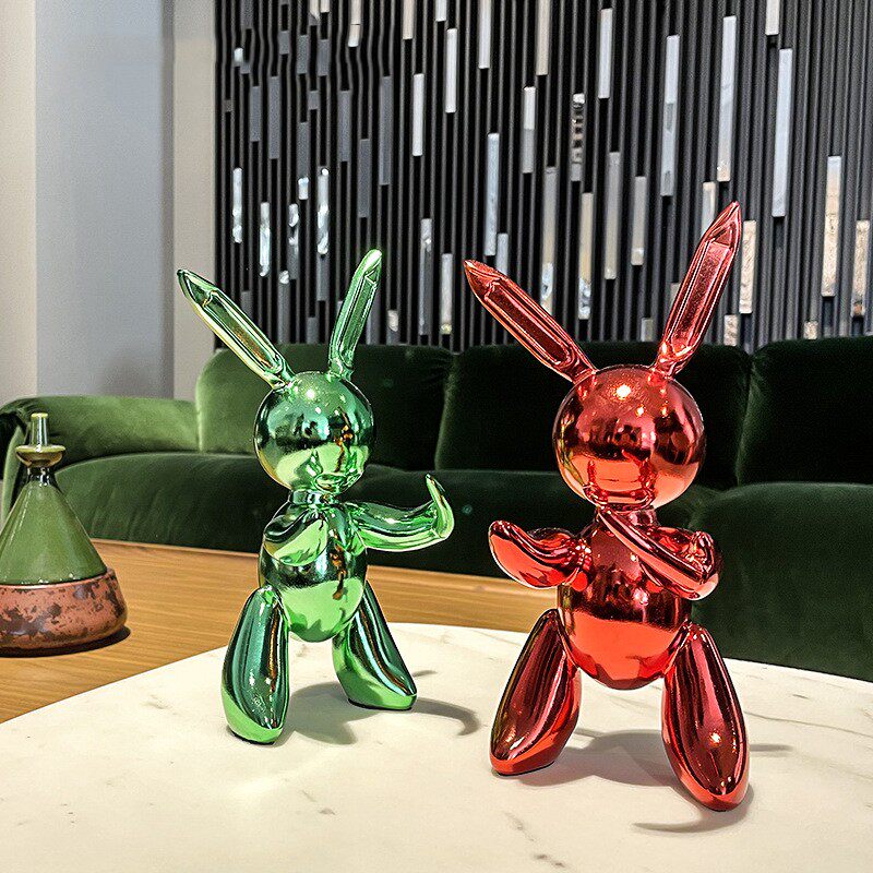 Creative electroplating rabbit decoration Q version European-style living room desktop soft decorations for girls birthday gift light luxury wind sculpture