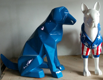 FRP dog abstract geometry section animal sculpture dog decoration photo studio decoration dog crafts