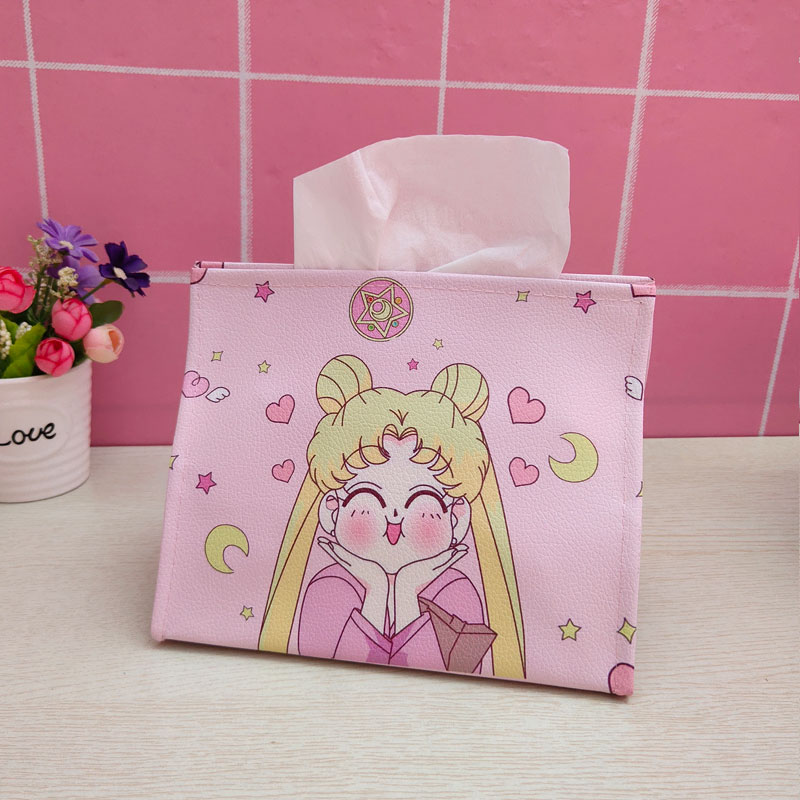 Creative Ins Paper Towel Bag Home Bedroom Cute Teen Hearts Leather Toilet Paper Box On-board Living Room Cute Paper Towels