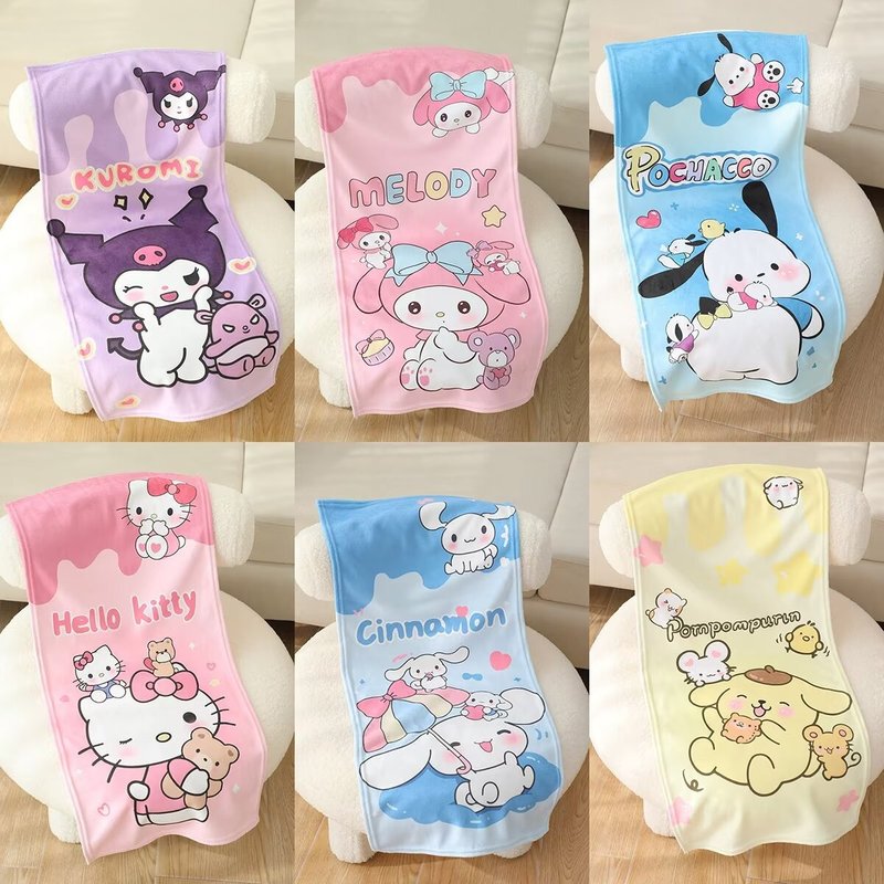 Cute Brushed Towel My Melody Kuromi Long Towel Cartoon Anime Children's Household Absorbent Face Towel
