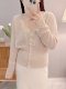 In stock 100% cashmere stitching lace V-neck bottoming shirt thin knitted cashmere sweater soft waxy all-match cardigan